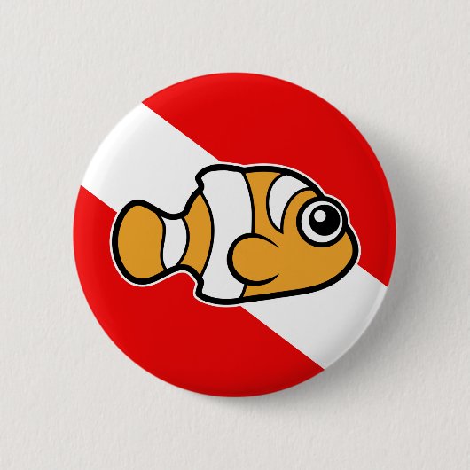 Badge Rond 5 Cm Drapeau mignon de piqué de Clownfish de bande (Devant)