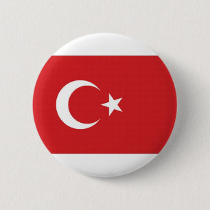 Badge Rond 5 Cm Drapeau national de la Turquie