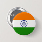 Badge Rond 5 Cm Drapeau national de l'Inde Ashoka Chakra (Devant & derrière)