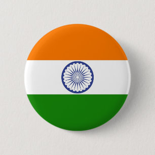 Badge Rond 5 Cm Drapeau national de l'Inde Ashoka Chakra
