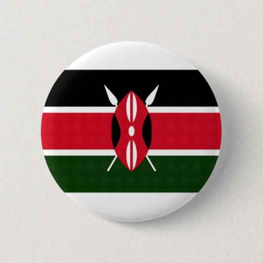 Badge Rond 5 Cm Drapeau national du Kenya (Devant)