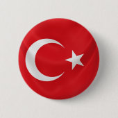Badge Rond 5 Cm drapeau national turc (Devant)