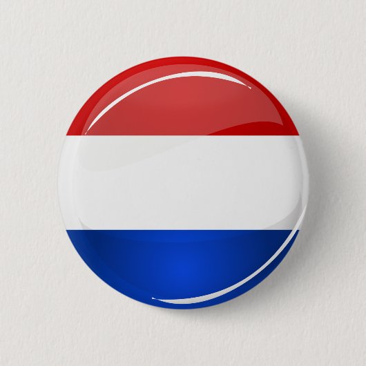 Badge Rond 5 Cm Drapeau néerlandais rond brillant (Devant)