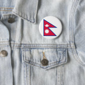 Badge Rond 5 Cm Drapeau népalais (En situation)