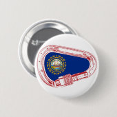 Badge Rond 5 Cm Drapeau New Hampshire Escalade carabiner (Devant & derrière)