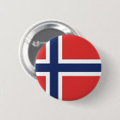 Badge Rond 5 Cm Drapeau norvégien (Devant & derrière)