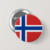 Badge Rond 5 Cm Drapeau norvégien (Devant & derrière)