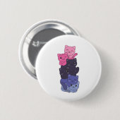 Badge Rond 5 Cm Drapeau Omnisexuel Pride chat Lgbtq Cute Cat (Devant & derrière)