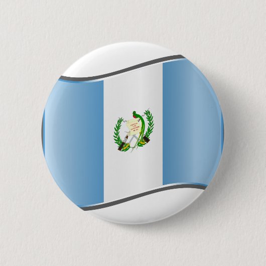 Badge Rond 5 Cm Drapeau ondulé du Guatemala (Devant)