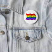 Badge Rond 5 Cm Drapeau onduleux de liberté (En situation)