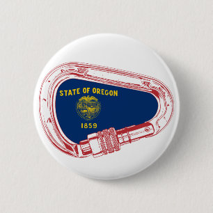 Badge Rond 5 Cm Drapeau Oregon Escalade carabiner