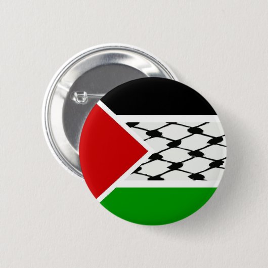 Badge Rond 5 Cm Drapeau Palestine Keffiyeh (Devant & derrière)