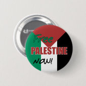 Badge Rond 5 Cm Drapeau palestinien libre (Devant & derrière)