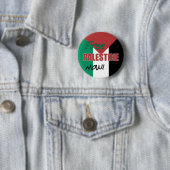 Badge Rond 5 Cm Drapeau palestinien libre (En situation)
