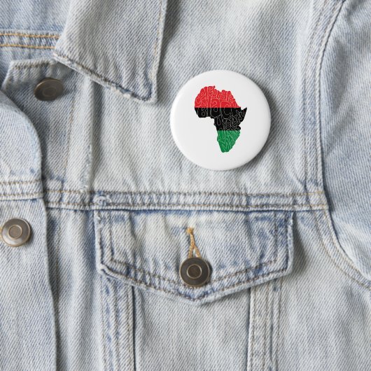 Badge Rond 5 Cm Drapeau panafricain Noir Histoire Mois Art Design (En situation)