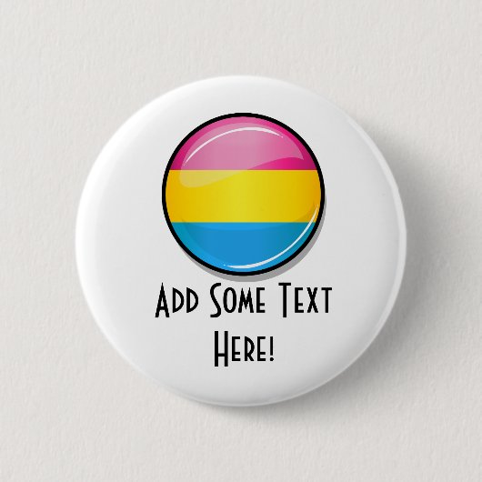 Badge Rond 5 Cm Drapeau Pansexual rond brillant de fierté (Devant)