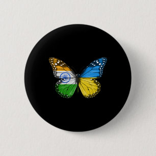 Badge Rond 5 Cm Drapeau papillon indien ukrainien Inde Ukraine