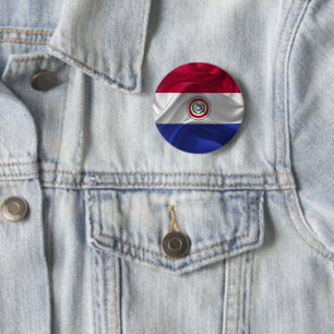 Badge Rond 5 Cm Drapeau paraguayen