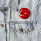 Badge Rond 5 Cm Drapeau patiné de la Turquie (En situation)