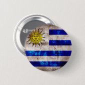 Badge Rond 5 Cm Drapeau patiné de l'Uruguay (Devant & derrière)