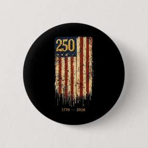 Badge Rond 5 Cm Drapeau patriotique 1776 2026 250 ans de liberté