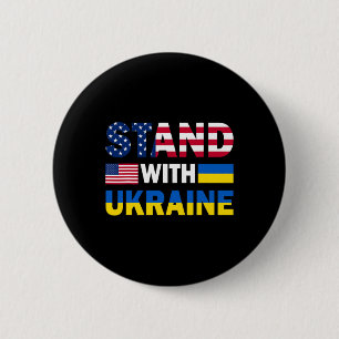 Badge Rond 5 Cm Drapeau patriotique de fierté de l'Ukraine avec le