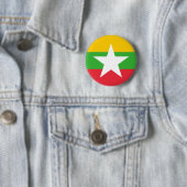 Badge Rond 5 Cm Drapeau patriotique du Myanmar (En situation)