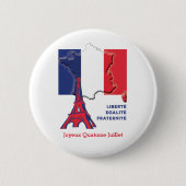 Badge Rond 5 Cm Drapeau patriotique français BASTILLE DAME (Devant)