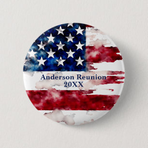 Badge Rond 5 Cm Drapeau personnalisé aux couleurs du nom de famill