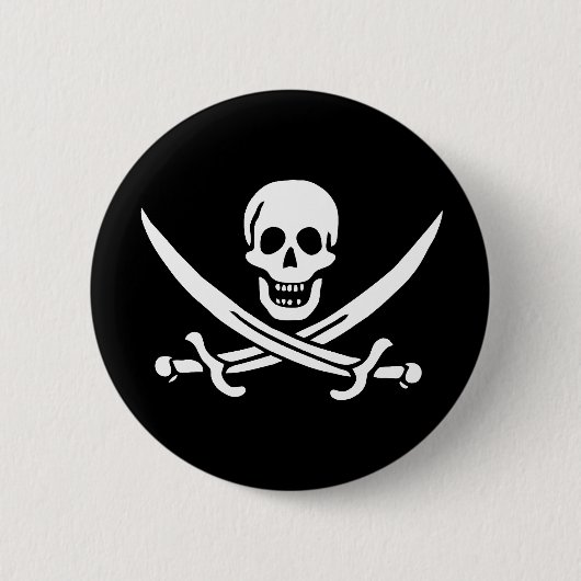 Badge Rond 5 Cm Drapeau pirate (Devant)