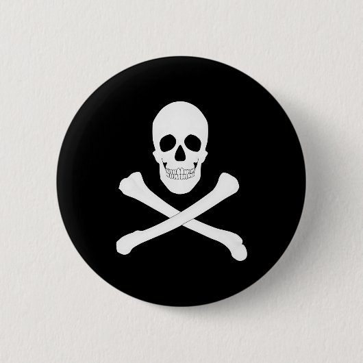 Badge Rond 5 Cm Drapeau Pirate (Jolly roger) (Devant)