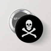 Badge Rond 5 Cm Drapeau Pirate (Jolly roger) (Devant & derrière)