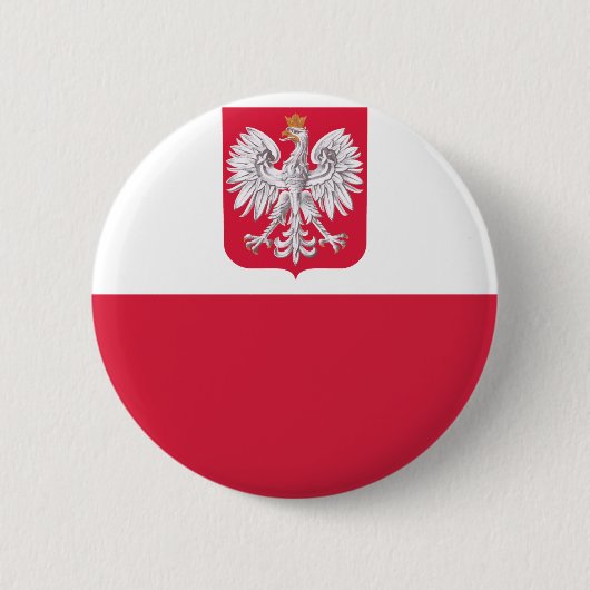 Badge Rond 5 Cm Drapeau polonais (Devant)