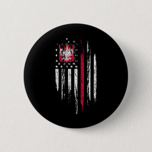 Badge Rond 5 Cm Drapeau polonais américain Combo Pologne États-Uni