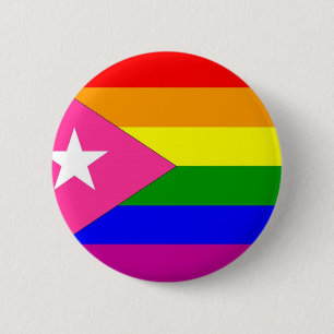 Badge Rond 5 Cm Drapeau portoricain de gay pride