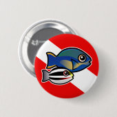 Badge Rond 5 Cm Drapeau Princess Parrotfish & Baby Dive (Devant & derrière)