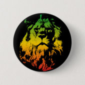 Badge Rond 5 Cm Drapeau Rasta jamaïcain Lion coloré (Devant)