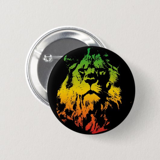 Badge Rond 5 Cm Drapeau Rasta jamaïcain Lion coloré (Devant & derrière)