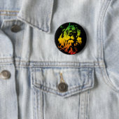 Badge Rond 5 Cm Drapeau Rasta jamaïcain Lion coloré (En situation)