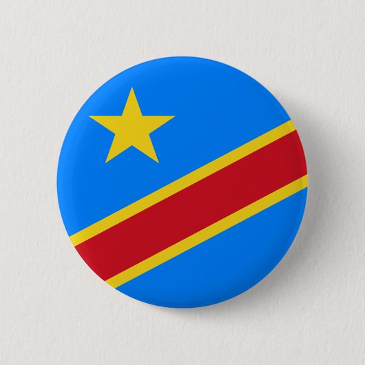 Badge Rond 5 Cm Drapeau République Démocratique du Congo Bouton (Devant)
