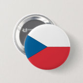 Badge Rond 5 Cm Drapeau République tchèque (Devant & derrière)