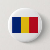 Badge Rond 5 Cm Drapeau România - Roumanie (Devant)