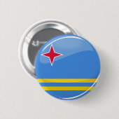 Badge Rond 5 Cm Drapeau rond brillant d'Aruba (Devant & derrière)