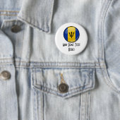 Badge Rond 5 Cm Drapeau rond brillant des Barbade (En situation)