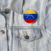 Badge Rond 5 Cm Drapeau rond brillant du Venezuela (En situation)