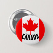 Badge Rond 5 Cm Drapeau rouge clair Feuille d'érable Canada (Devant & derrière)