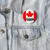 Badge Rond 5 Cm Drapeau rouge clair Feuille d'érable Canada (En situation)