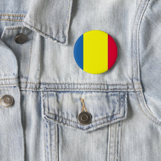 Badge Rond 5 Cm Drapeau roumain (En situation)