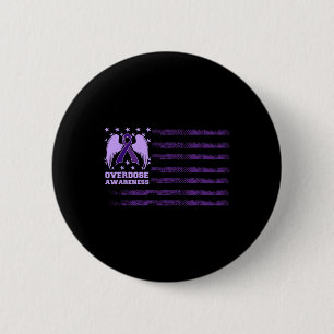 Badge Rond 5 Cm Drapeau Ruban de sensibilisation au surdosage 1