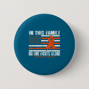 Badge Rond 5 Cm Drapeau Ruban Orange Sensibilisation à la Leucémie
